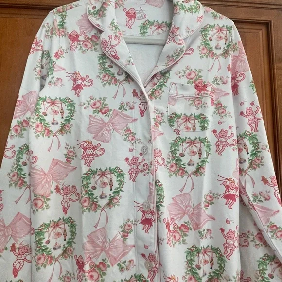 Loveshack Fancy Roller Rabbit  Women’s Christmas Pajama Set - size S - Picture 4 of 11
